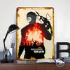 The Walking Dead Silhouette Metal Poster Customized Wall Art Retro Vintage Tinplate Signs for Gaming Room Decoration At Home