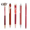 Fashionable Office School Supply 5PCS Metal Diamond Ballpoint Pens, with Sparkling Rhinestone Decor, Sturdy Pocket Clip Pen Smooth Press Mechanism