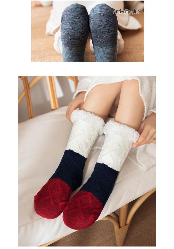 Cozy Lamb Wool Floor Socks: Thickened Carpet Socks for Children and Adults, Perfect for Home, Sleep, Postpartum, and Snow Days.