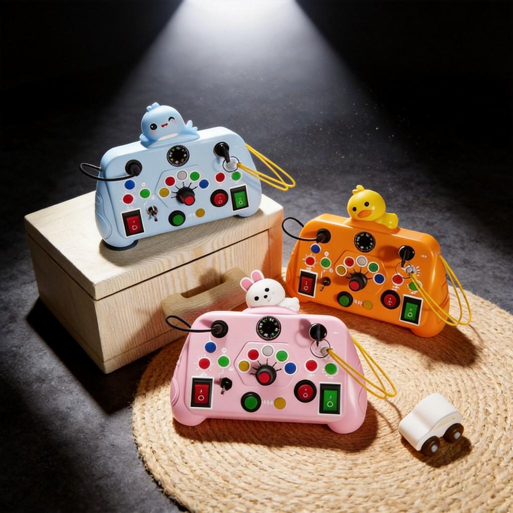 Montessori Busy Board With Led Lights And Sound For Toddler Sensory Development