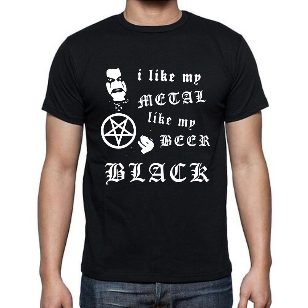 

I Like My Metal Like My Beer Black Anon Rock Funny T shirt Tee XL
