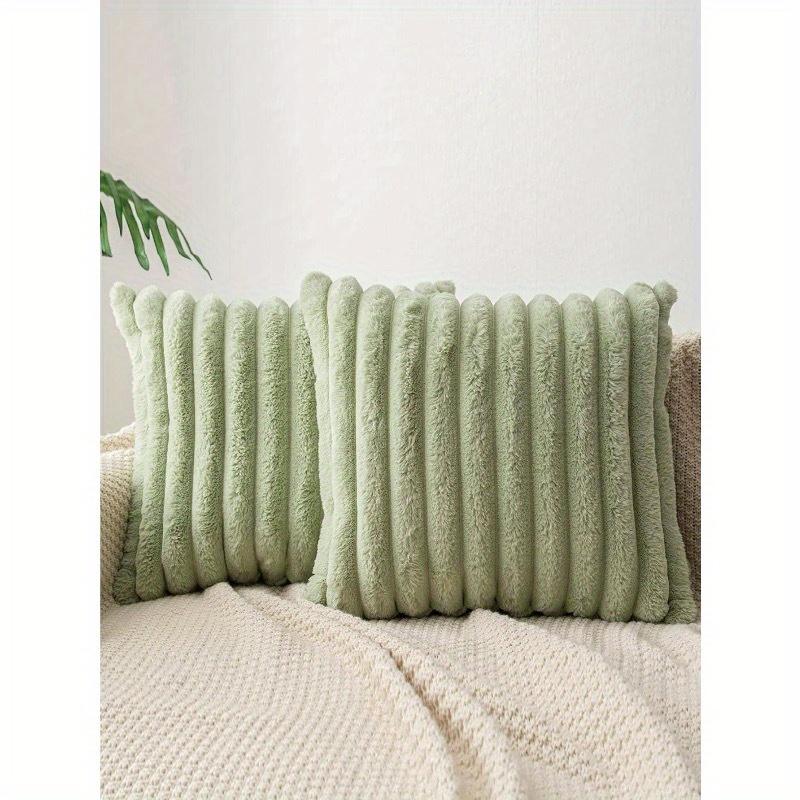 

1pc Solid Fuzzy Cushion Cover Without Filler, Modern Flannelette Decorative Throw Pillow Cover For Home 35*35 зеленый лайм