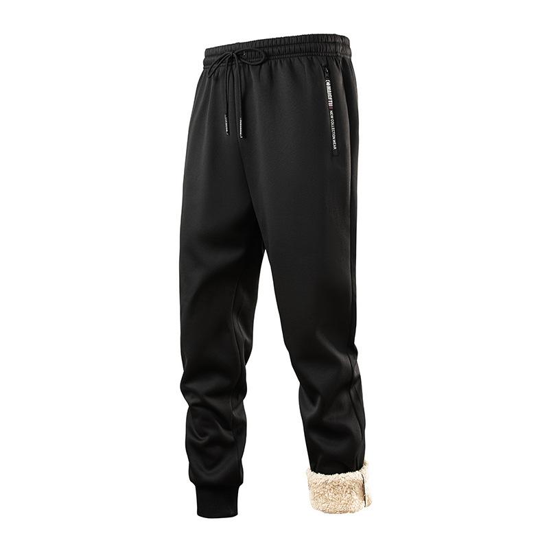 

Casual Pants for Men In Winter with Fleece and Ankle Cuffs, Men s Sports Pants for Men XS чорний