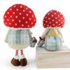 Mushroom Hat Gnomes Doll Christmas Figurine Plush Table Decoration for Holiday Gifting Polyester Ornament for Tabletop