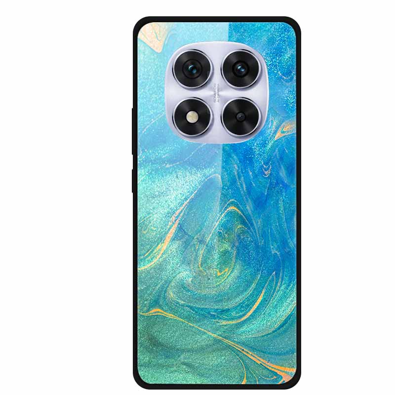 Tempered Glass Case For Xiaomi Redmi Note 14 Pro 5G Back Cover PC Hard Shockproof Cases Beer Marble Texture Cool Fashion Funda