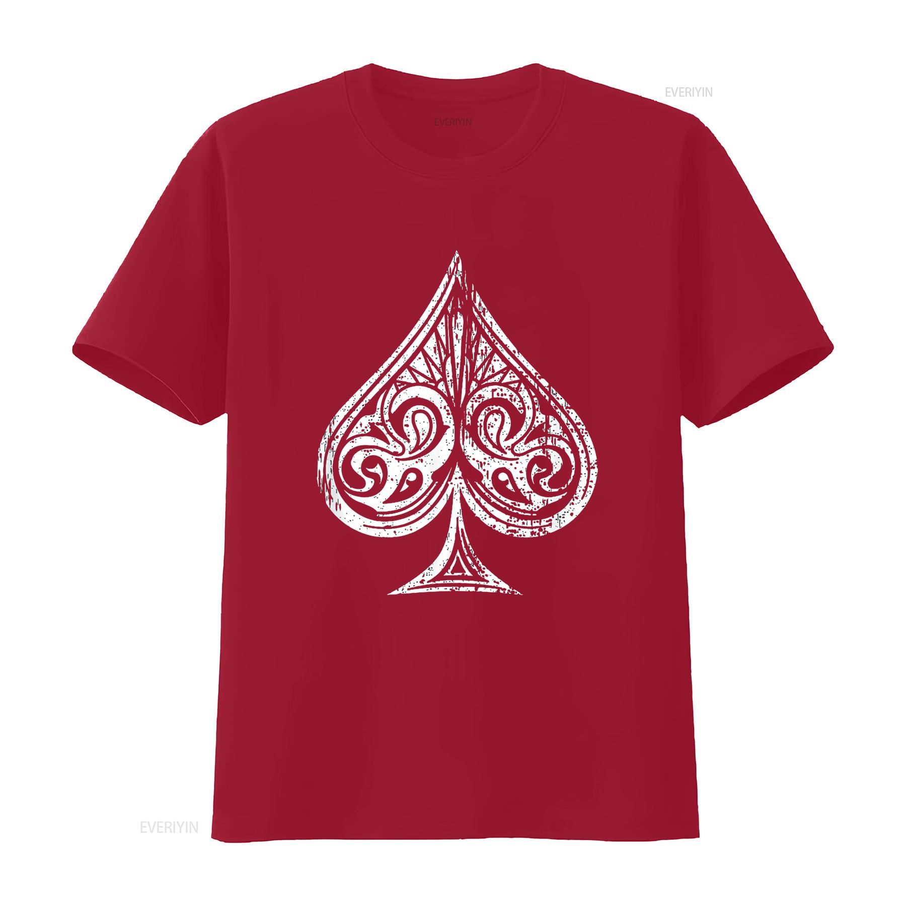 

Womens Ace Of Spades T Shirt Black 2XL vintage Washed Versatile graphic Breathable Top For Everyday Wear Soft Stretched S