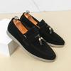 Men's Large Suede Tassel Driving Loafers 