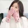 Winter Point Finger Outdoor Plus Fleece  Gloves Women Gloves Suede Korean Style Mittens