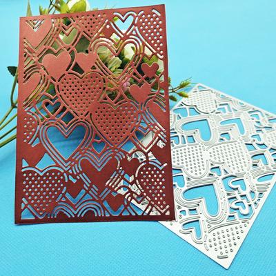 Heart Cover Pattern Background Metal Cutting Dies Dots Frame Stencils Die Cut for DIY Scrapbooking Embossing