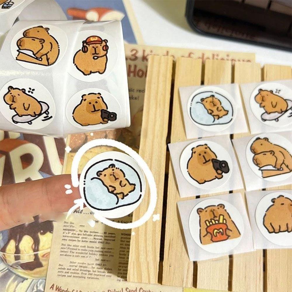 500PCS Multicolor Cartoon Capybara Sticker Accessories Kawaii Graffiti Decal Scrapbook Sticker