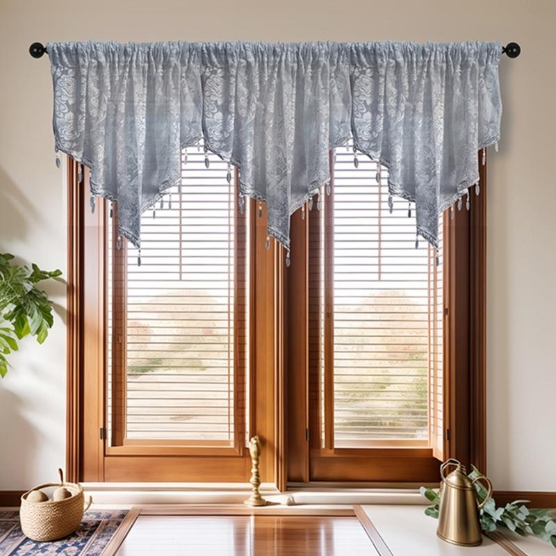 Lace Sheer Curtains Quick Installation Set Sunlight Control Multipurpose Interior Designs Window Covering Set