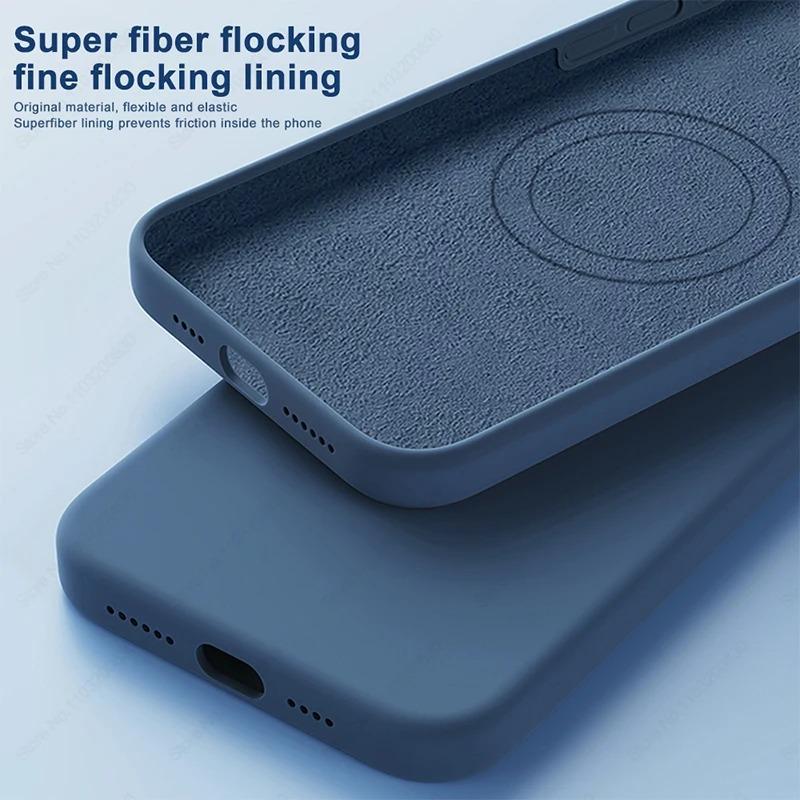 NEW For Magsafe Liquid Silicone Phone Case For iPhone 16 15 13 14 11 12 Pro Max 16 15 Plus Magnetic Wireless Charging Soft Cover