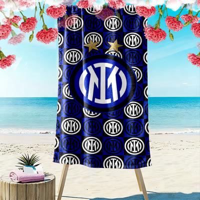 Asciugamano da Spiaggia con Stampa Logo Inter Milan, Asciugamano Grande Morbido Asciugatura Rapida per Spiaggia Campeggio Nuoto