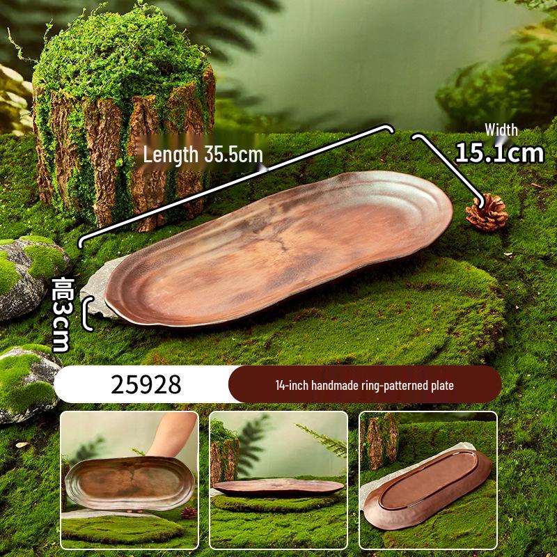 Melamine Plate for Gourmet Hot Pot, Barbecue & Shrimp: Mountain & Field Design