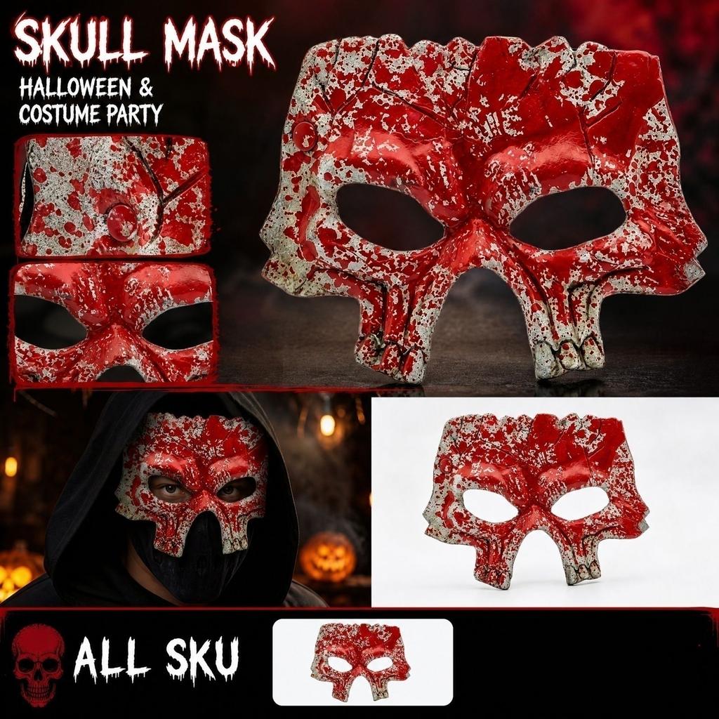 3D Scary for Halloween, Six Design Party Face Costume