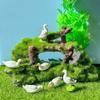 3 Pcs Mini Duck & Goose Figurines - Resin Fairy Garden Decor, Aquarium Fish Tank Accessories, Micro Landscape Moss Terrarium DIY Crafts, Home