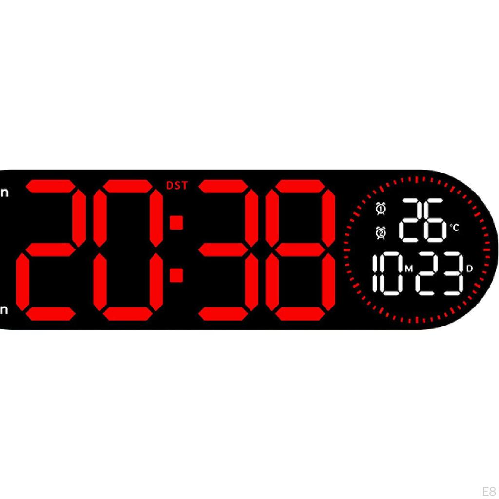 Digital Wall Clock Home Decor with Remote Control for Classroom Bedroom
