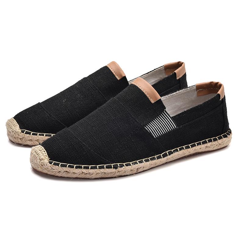

Men s 2025 Slip-on Outdoor Canvas Straw Woven Shoes 40