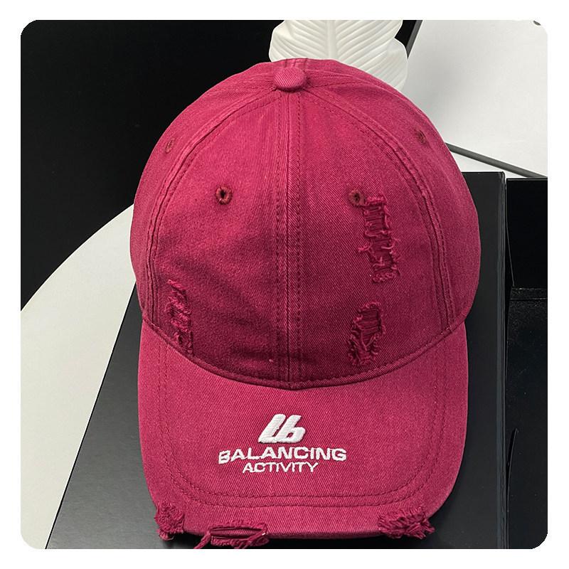 Spring And Summer American Retro Ripped Baseball Caps, Men'S And Women'S Embroidered Peaked Caps, Sunshade, Showing A Small Tide