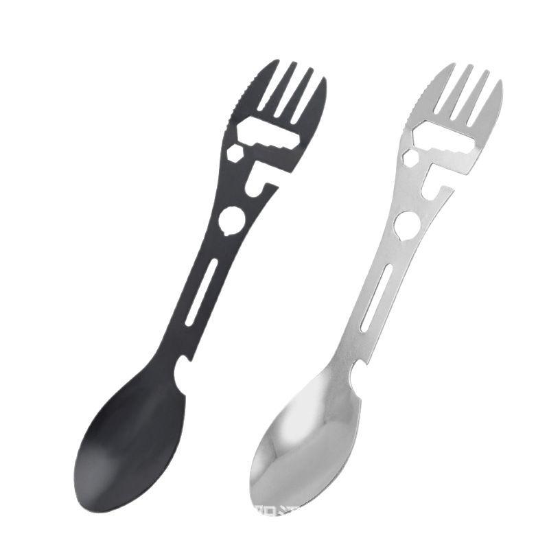 Cross-border 10-in-1 Multifunctional Camping Survival Tool: Fork, Spoon, Wrench, Bottle Opener