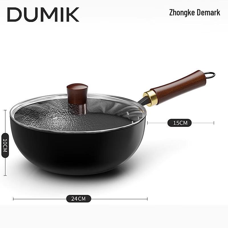 DUMIK 24 см Мини-сковорода вок из кованого железа