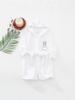 2025 Korean Flannel Kids' Embroidered White Rabbit Hooded Bathrobe