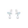 Hollow Zircon Butterfly Pearl Pendant Earrings for Women Fashionable Personalized Daily Accessory Party Jewelry Birthday Gifts