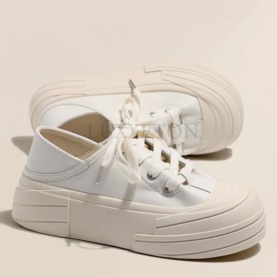 Niedliche Big Head Brotschuhe für Damen Herbst Dicke Sohle Baita Kleine Weiße Schuhe Atmungsaktive Lässige Board Schuhe Damen