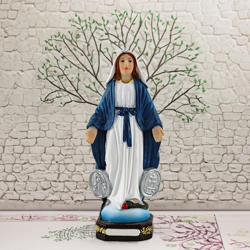 Sacred Mother Marys With Child Statue Resin Catholic Figurine Light Design For Christian Faithful Collectors Family