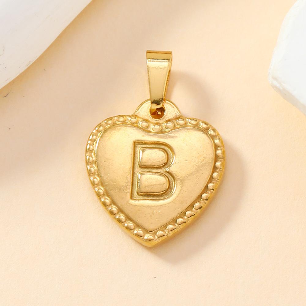 316L Stainless Steel Initial Necklace Letter Heart Pendant Chain For Women Jewelry Accessories