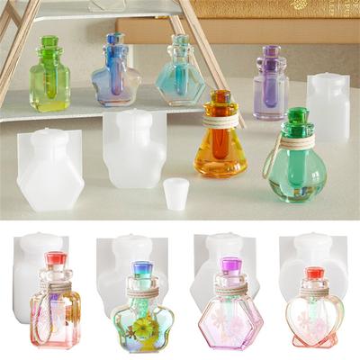 7Pcs/Lot DIY Crystal Epoxy Drifting Bottle Silicone Mold Small Night Lights Bottles AromaRelax Quicksand Bottles Mold Foe Resin Making
