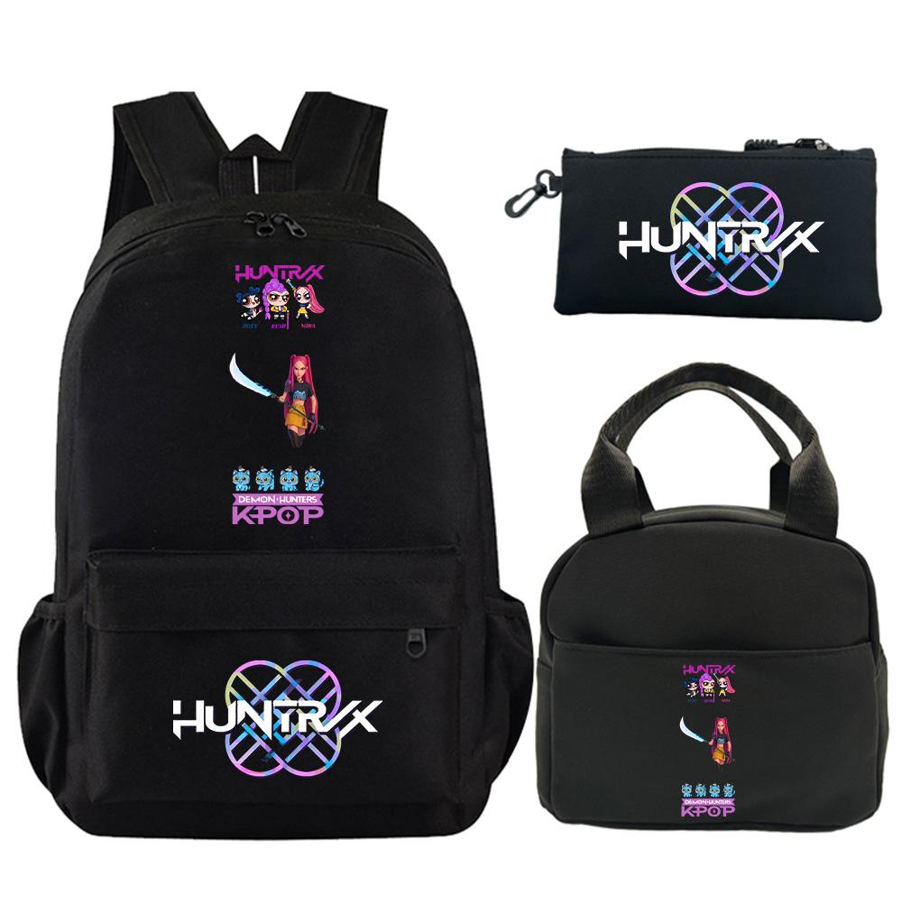 

3Pcs/set Anime Demon Hunters Printed Backpack with Shoulder Bag Pencil Case for Student Boy Girl Schoolbag Large Capacity Waterproof Bookbag