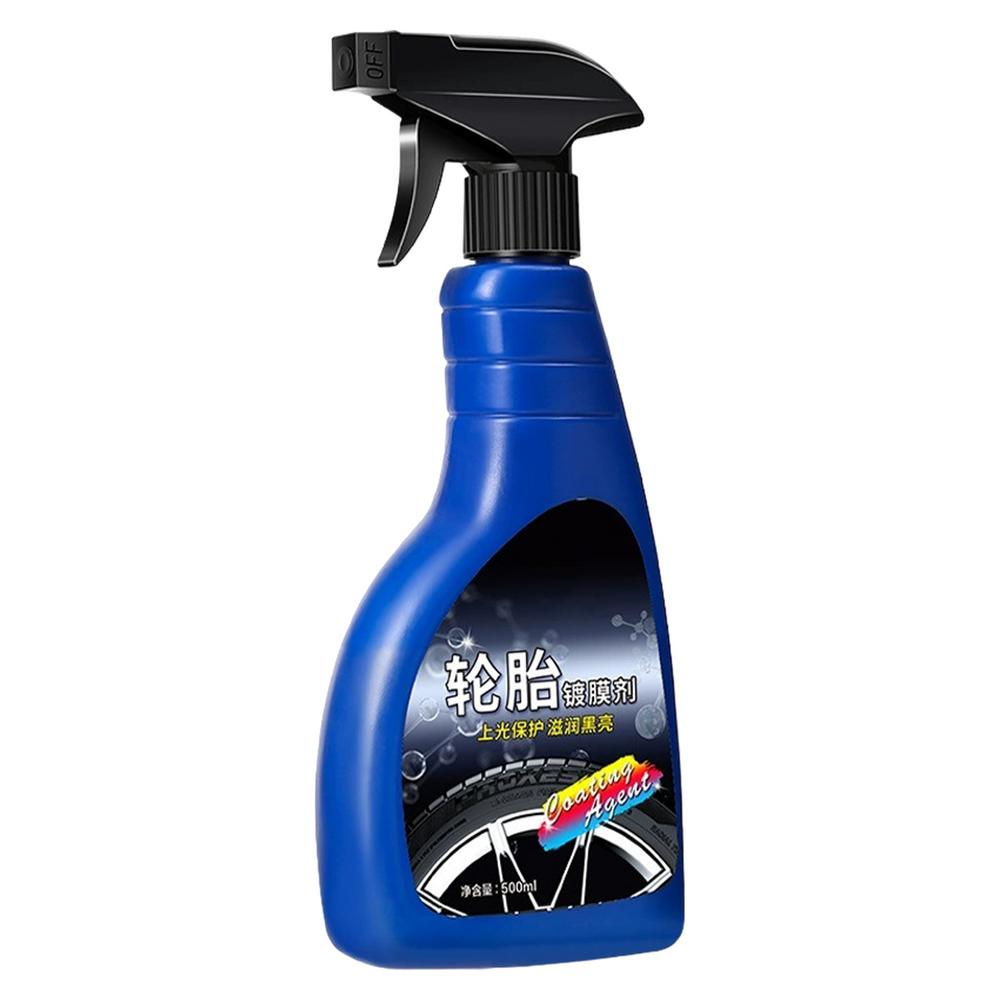 Tire Coating Spray Car Multipurpose Wheel Polish Wax 500ml Long-Lasting Wheel Shine Tire Cleaner Spray for Remove Stubborn