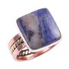 Natural Sodalite Gemstone Handmade 925 Sterling Silver Two Tone Ring Size 8 M1b54