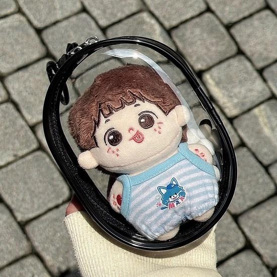 Dailyin Gacha-Tasche, transparent, rund, Schlüsselanhänger, japanisches Gachazume, PVC, Schlüsselanhänger, Puppenetui