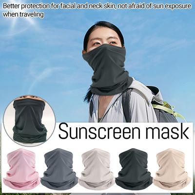 Dames Hommes Protection Solaire Protection du Cou Visage Entier Masque en Coton Respirant en Soie Glacée