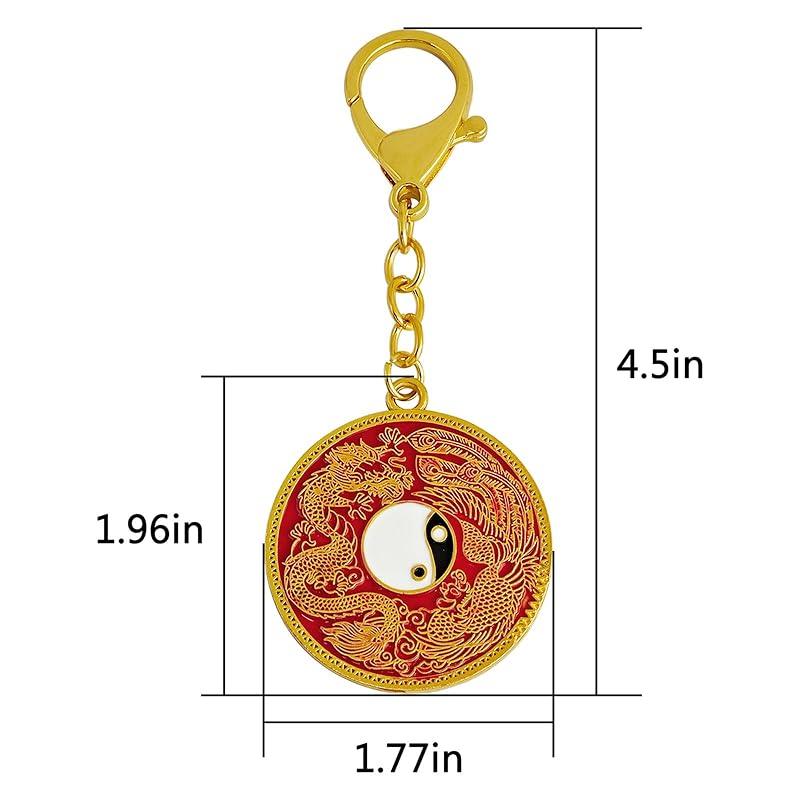 [YISHUI] (Isui) feng shui goods key ring Taoism Bagua yin and yang Taiji symbol self-defense talisman amulet mantra fortune Auspicious origin good