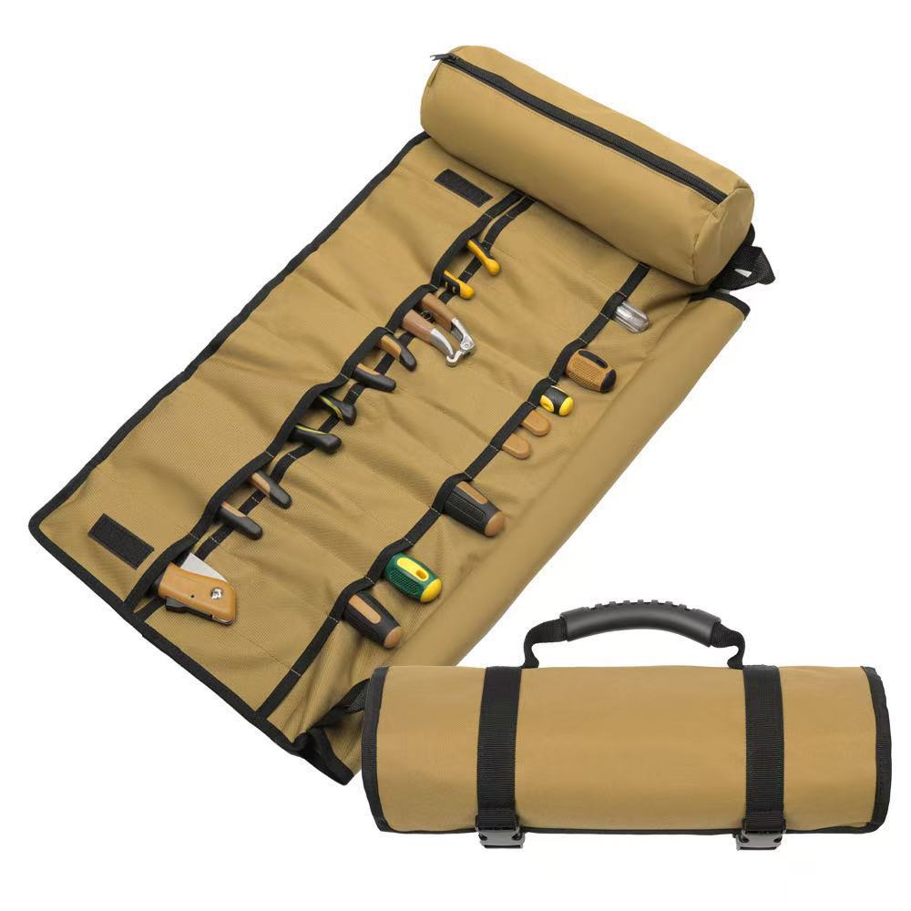 

New Tool Kit Thickened Wear Resistant Large Capacity Maintenance Tool Storage Hanging Bag Hardware Tool Kit коричневый