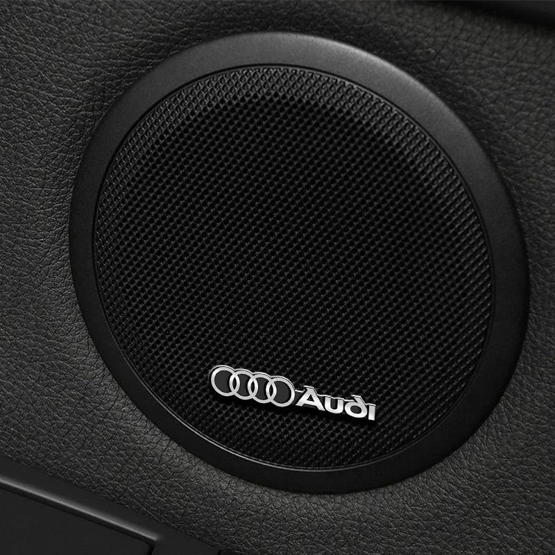 2026 New Car Audio Decorate 3D Aluminum Badge Emblem Sticker For Audi Q5 Q3 Q2 Q7 A3 B5 B6 B7 B8 B9 8P 8V 8L A5 A4 C6 Car Accessories