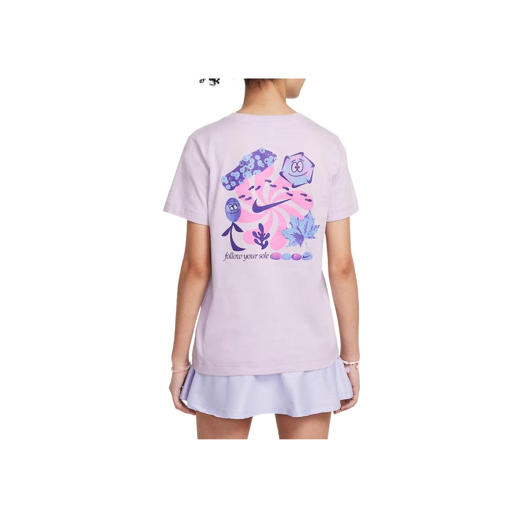 Nike Sportswear T-Shirt SS25 Comfortable Versatile Fashion Soft Short Sleeve Kids Tops Pink Purple HQ3234537