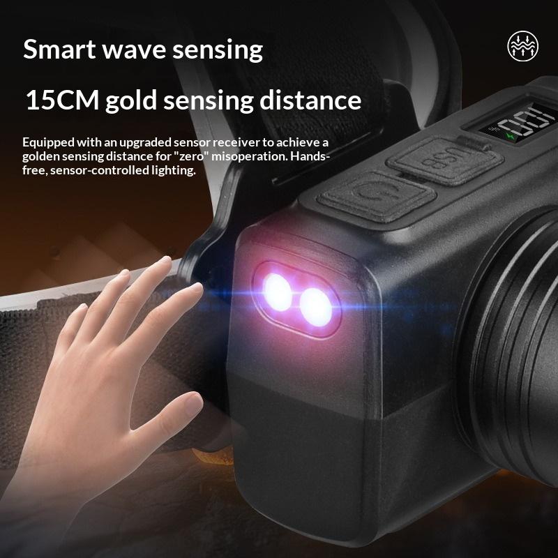 Led Sensor Headlamp Camping Search Light Rechargeable Powerful Headlamp Front Lanterns Headlights Head Flashlight