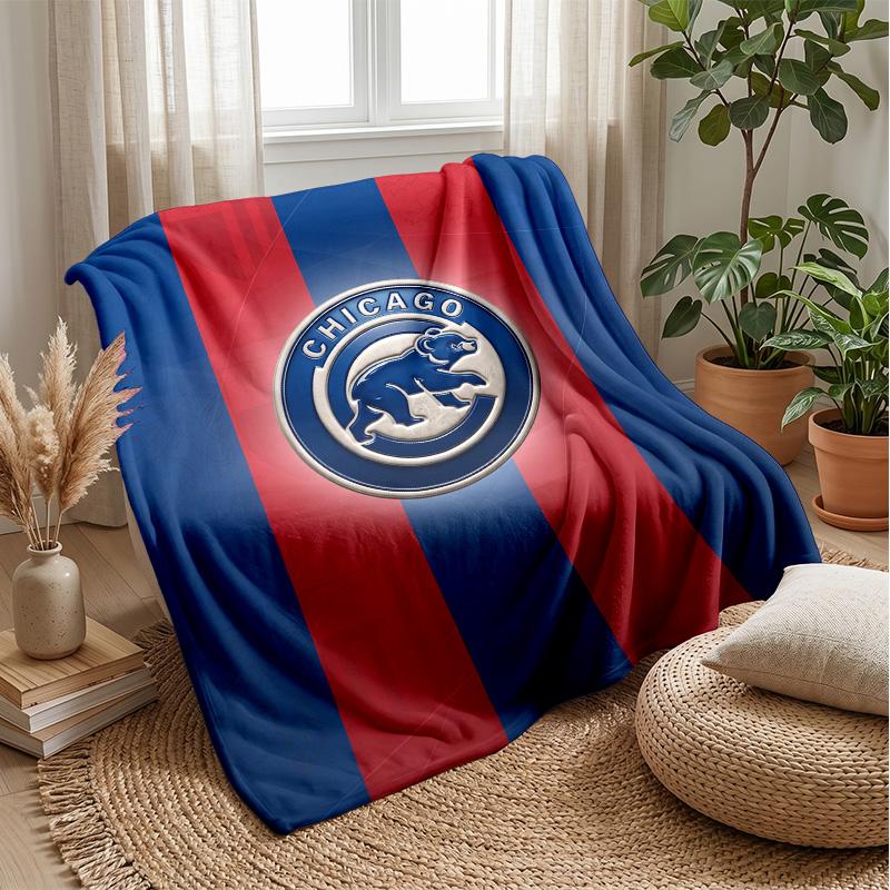 Chicago Cubs Flannel Fleece Blanket Cozy Warm Throw Blanket For Couch Bed Travel All Season Use