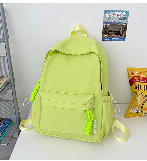 Schoolbagins Schoolbag Female Student Korean Version Internet Celebrity Junior High School Student Canvas Backpack Japanese Solid Color Large 