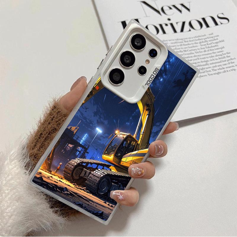 

Excavating Machinery Cool Soft Phone Case for Samsung Galaxy S24 S25 FE S26 Edge S23 Ultra S22 Plus S21 + Shockproof Cover Back Samsung S26 Edge