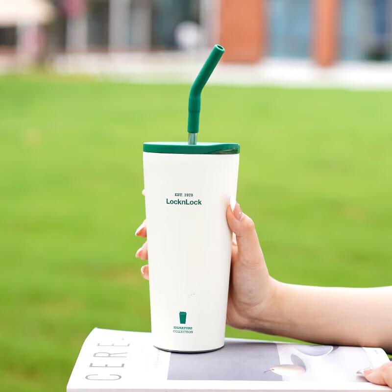 LOCK&LOCK Ceramic Coated Insulated Tumbler with Straw, 550ML