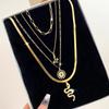 Four Piece Snake Necklace Women's Fashion Hollow Out Necklace Personality Bohemian Sweater Chain Elegant Snake Pendant