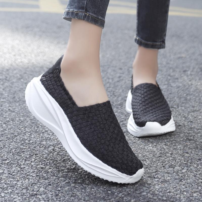 Summer Women Sneakers Casual Plus Size Flats Loafers Soft Elevator Beach Walking Sports Shoes Lightweight Slip On