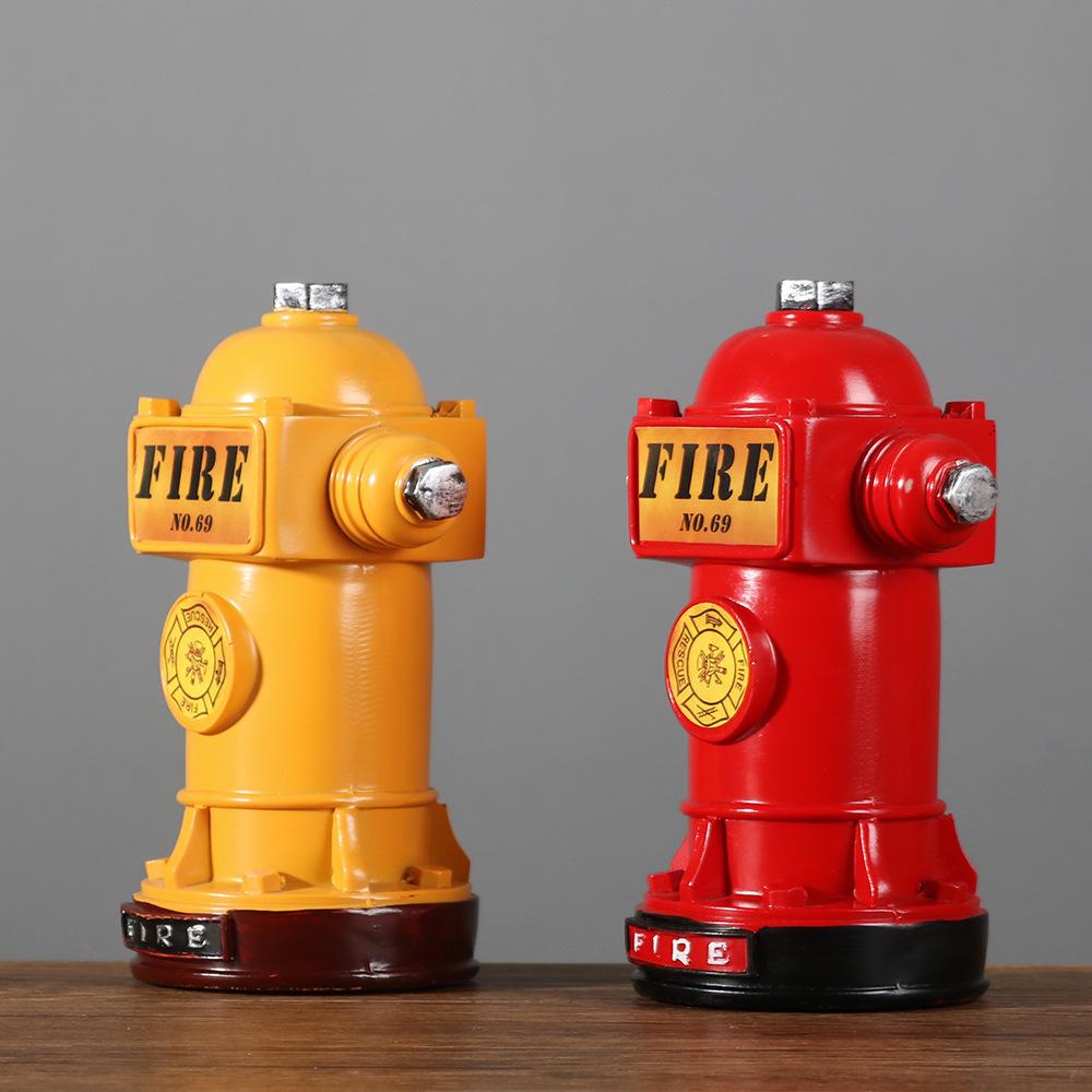 Idranti Antincendio Retro Stile Americano Ornamenti Artigianato in Resina Creatività Salvadanaio Decorazione Desktop Casa Bar Ristorante Regalo