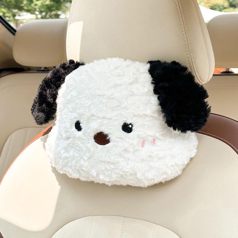 Plush Cartoon Car Neck and Lumbar Support Cushion