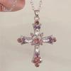 3 Pcs/Set New Fashionable And Minimalist Cross Heart Pendants Earrings Necklaces Jewelry Sets Women's Party GiftsTrendy Jewelry